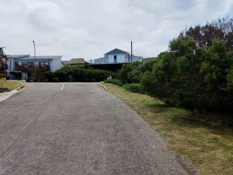 A street view showing the asphalt road, grass verge, and surrounding residential properties in a quiet neighborhood setting.