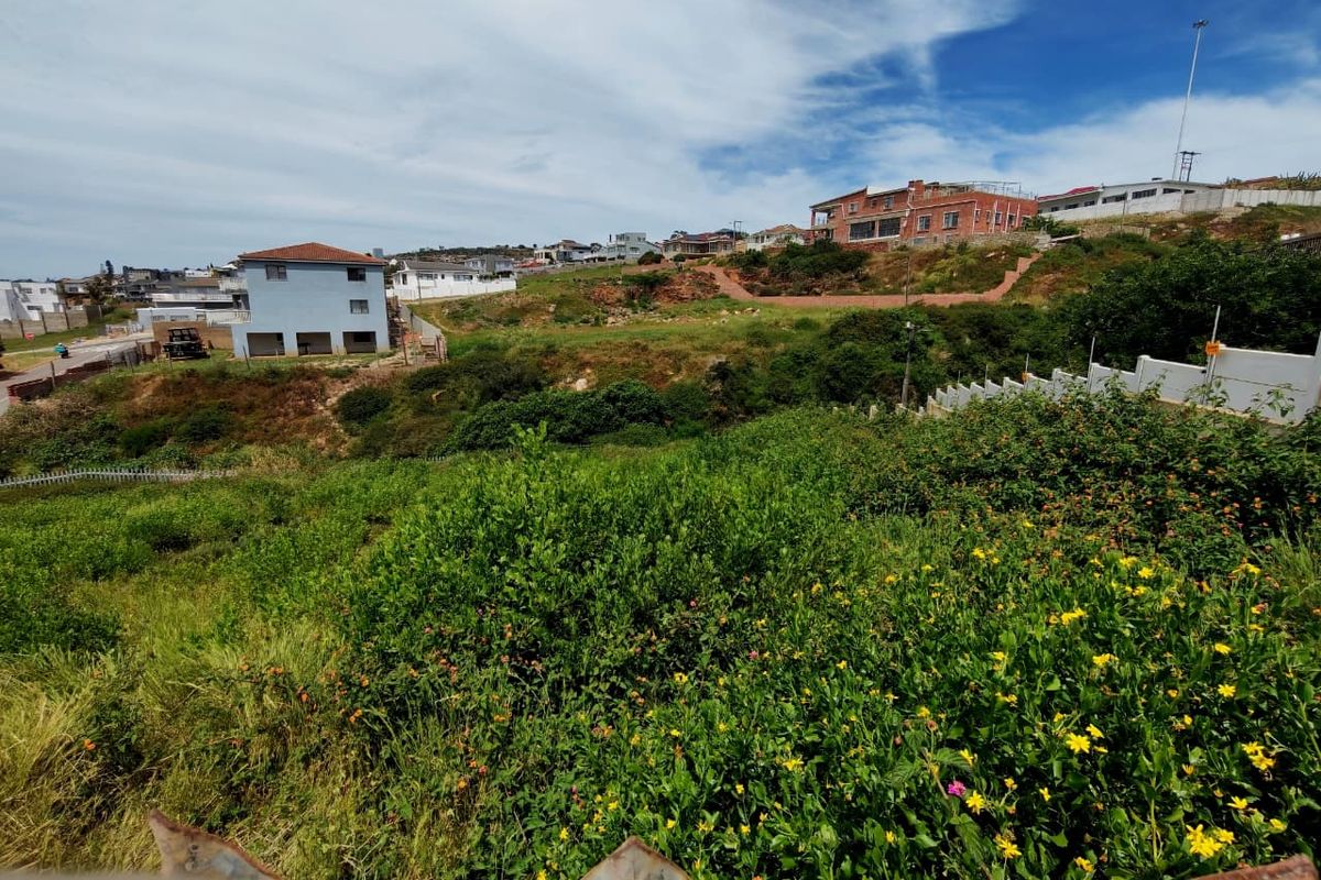 A view of a sloped, undeveloped residential plot featuring natural vegetation and surrounding neighborhood properties.