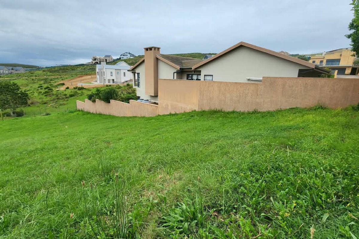 A view of a sloped residential plot featuring a boundary wall and the rear elevation of an adjacent property.