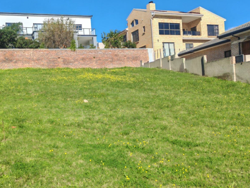 A vacant residential plot featuring a sloped grass surface, enclosed by brick and concrete boundary walls in a developed neighborhood.