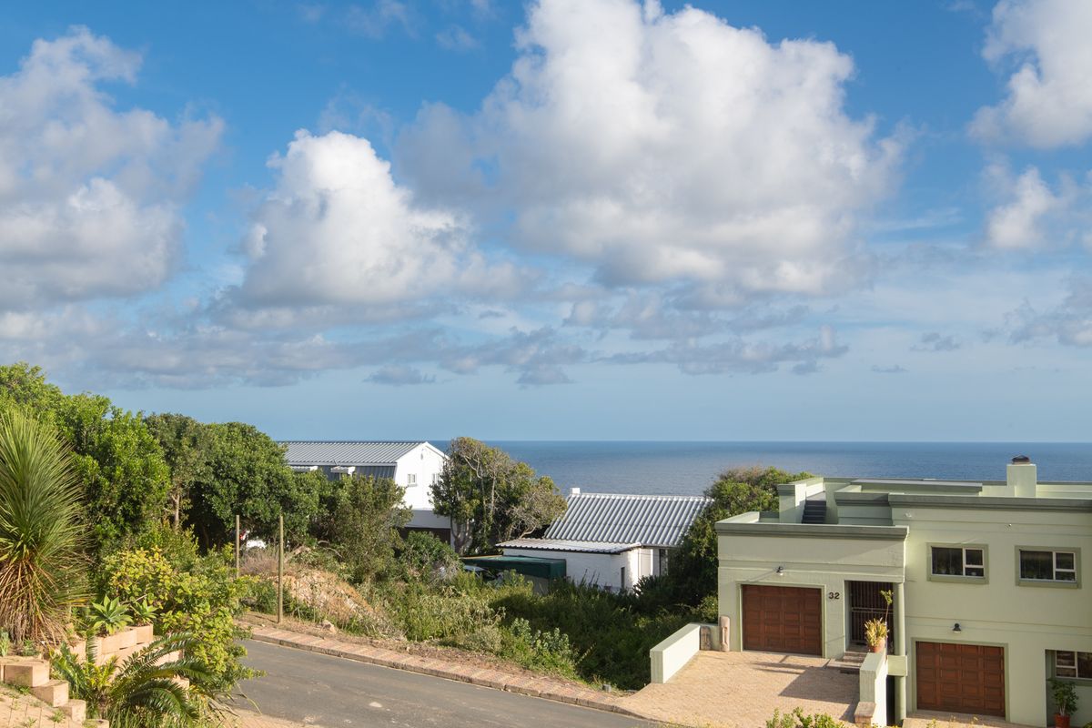 A scenic elevated view overlooking the surrounding residential neighborhood with a clear horizon line and expansive ocean vista.