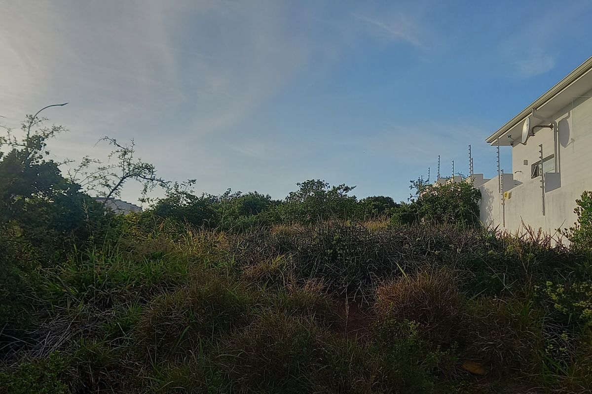 A view of the vacant residential land featuring natural vegetation and adjacent property boundary with security fencing.