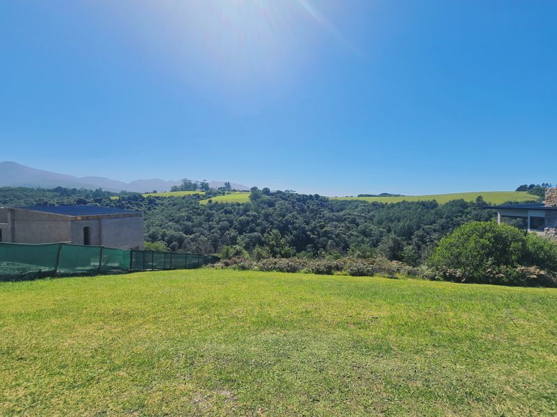 A scenic view overlooking a lush green landscape with rolling hills and distant mountains, showcasing the natural beauty of the vacant residential land.