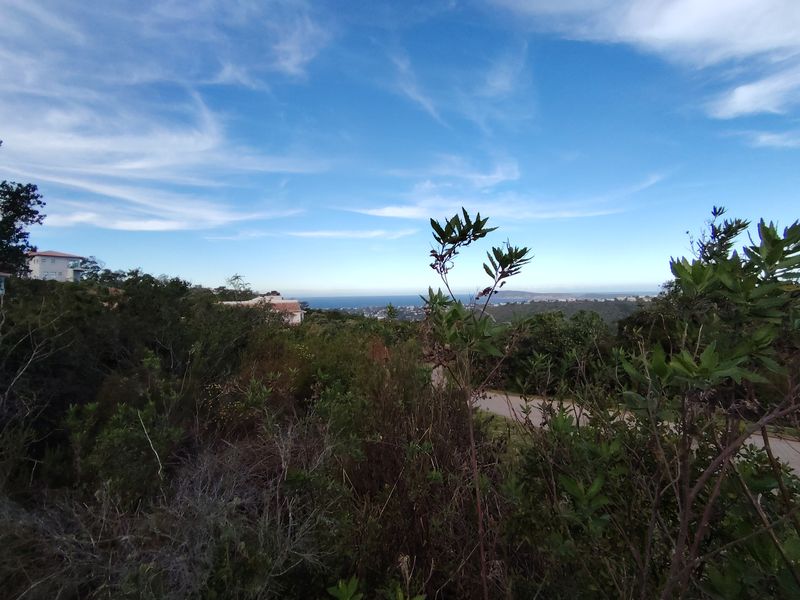 A scenic elevated view overlooking the surrounding landscape and distant coastline from the vacant residential property.