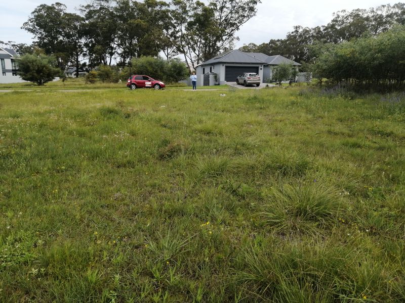 A view of a large, undeveloped vacant plot of land with a residential property visible in the background.