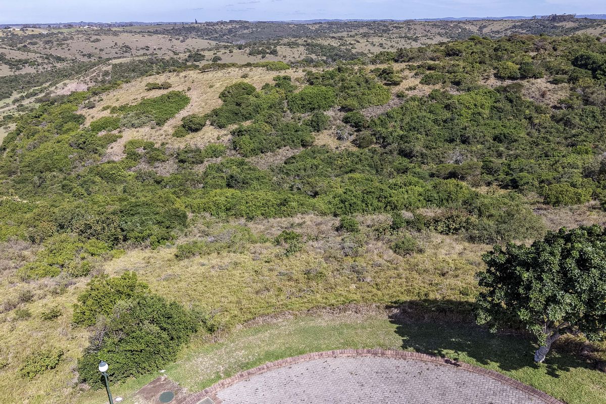 Aerial view of a vacant residential plot featuring a paved driveway area and extensive natural landscape with native vegetation.