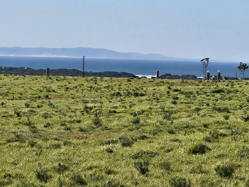 A scenic view of the coastal landscape and ocean horizon from the vacant residential property.