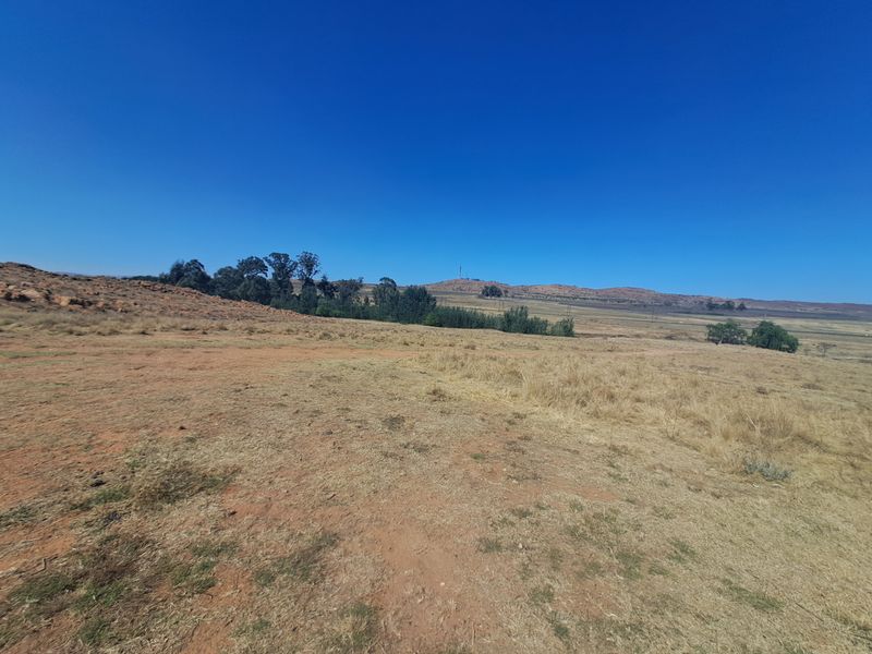 Expansive open landscape view featuring natural dry grassland and distant hills on this farm property.