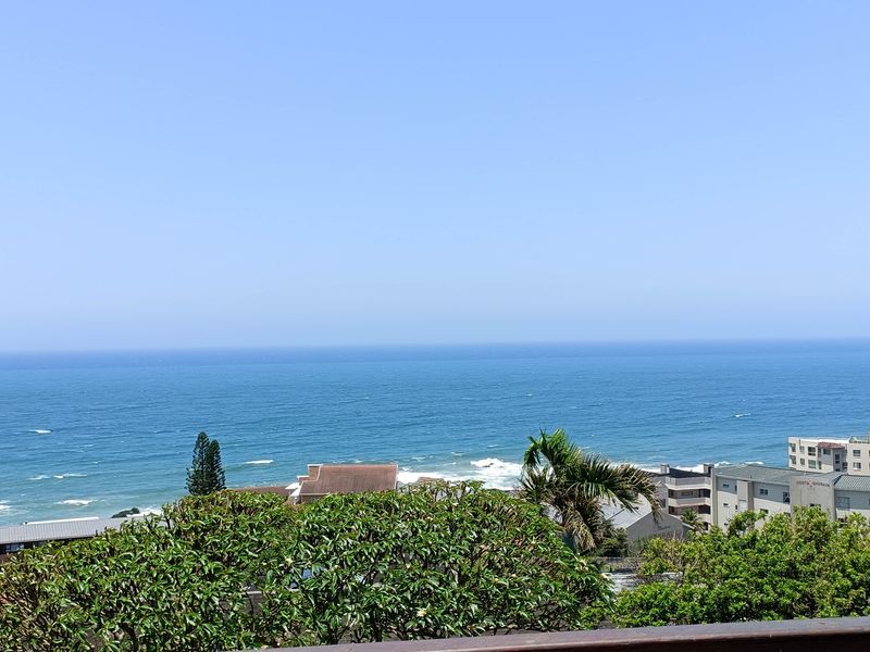 A clear, elevated coastal view overlooking the ocean and surrounding residential neighborhood.