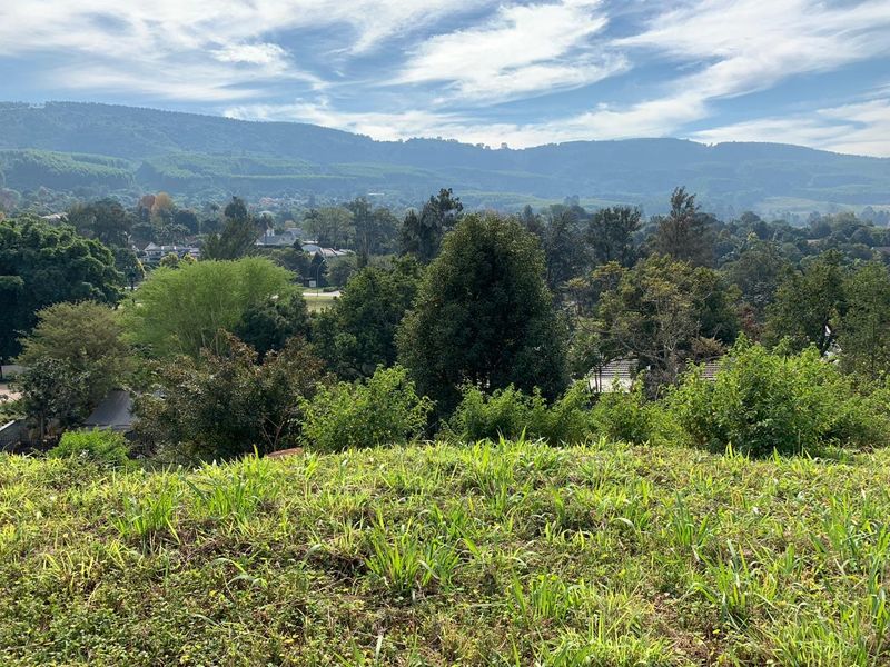 A scenic elevated view overlooking lush green trees and rolling hills in the distance, showcasing the natural landscape of the residential area.