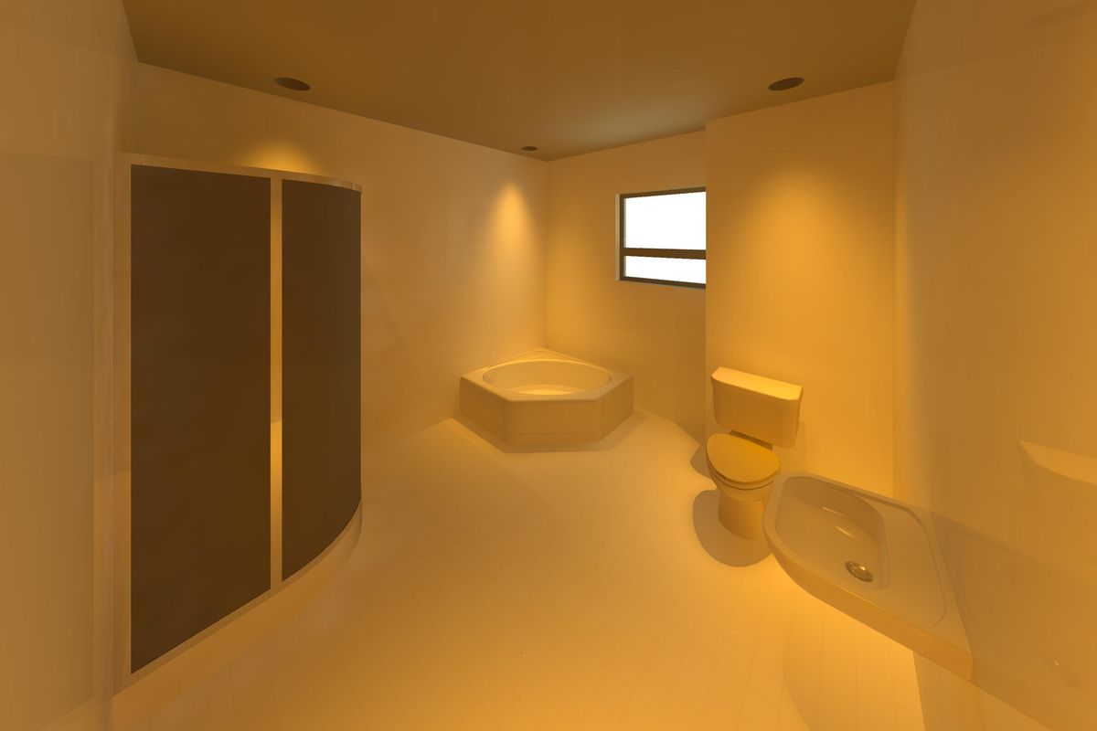 A bathroom featuring a corner bathtub, a walk-in shower enclosure, a toilet, and a wall-mounted basin with recessed ceiling lighting.