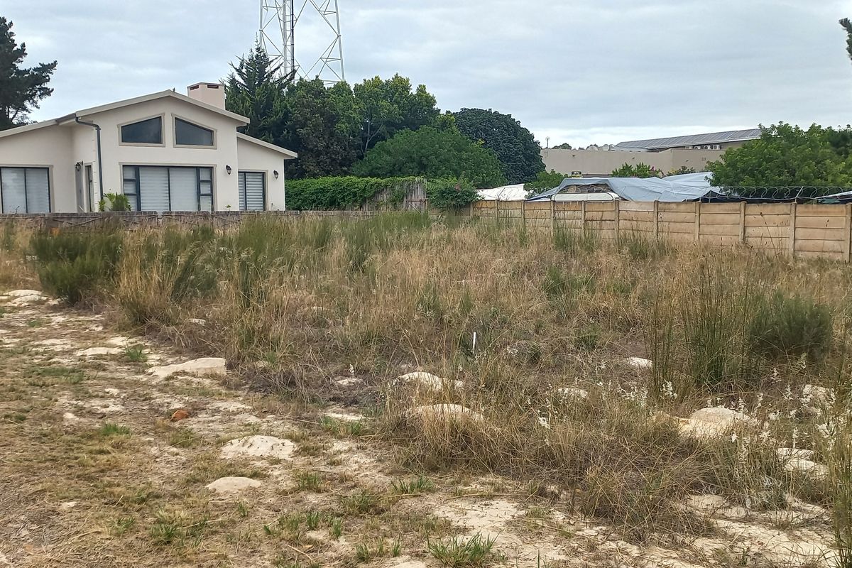A vacant residential plot featuring natural ground cover and a precast concrete boundary wall, situated in an established neighborhood.