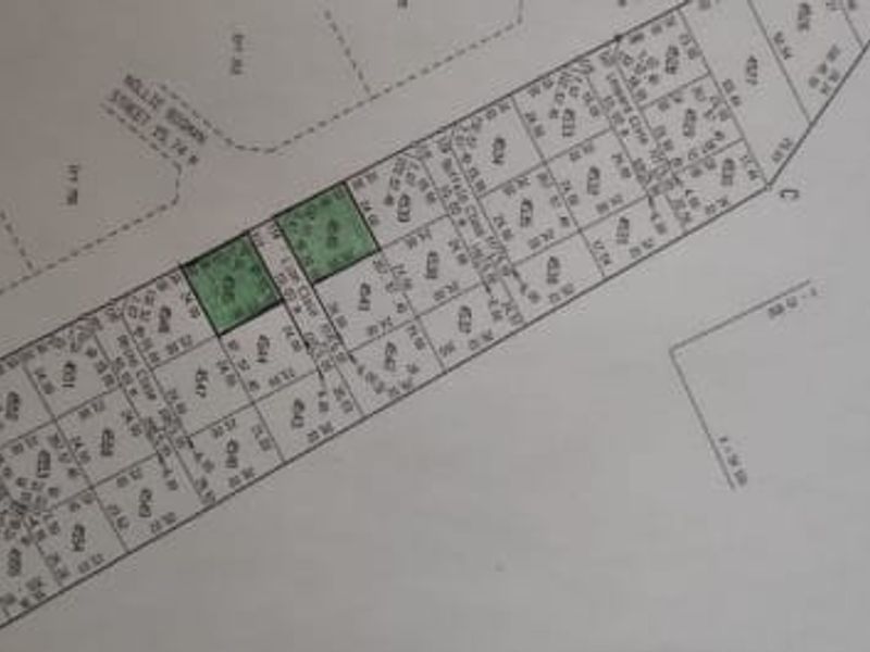A cadastral survey map or site plan showing the layout and dimensions of residential land plots.