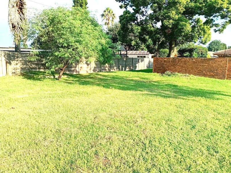 A spacious, level residential plot featuring established trees and perimeter boundary walls, offering a blank canvas for future development.