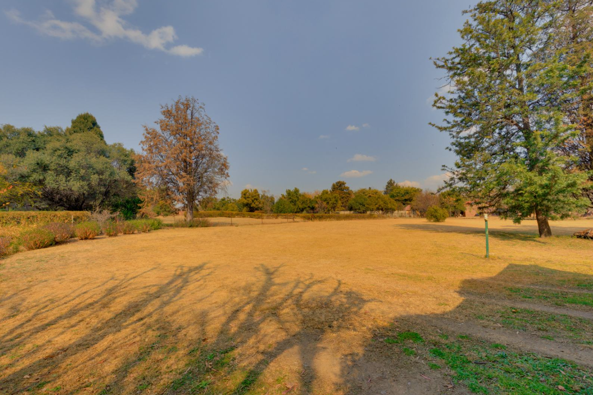 A spacious, open residential plot featuring established trees and natural grass, offering a blank canvas for future development or landscaping.