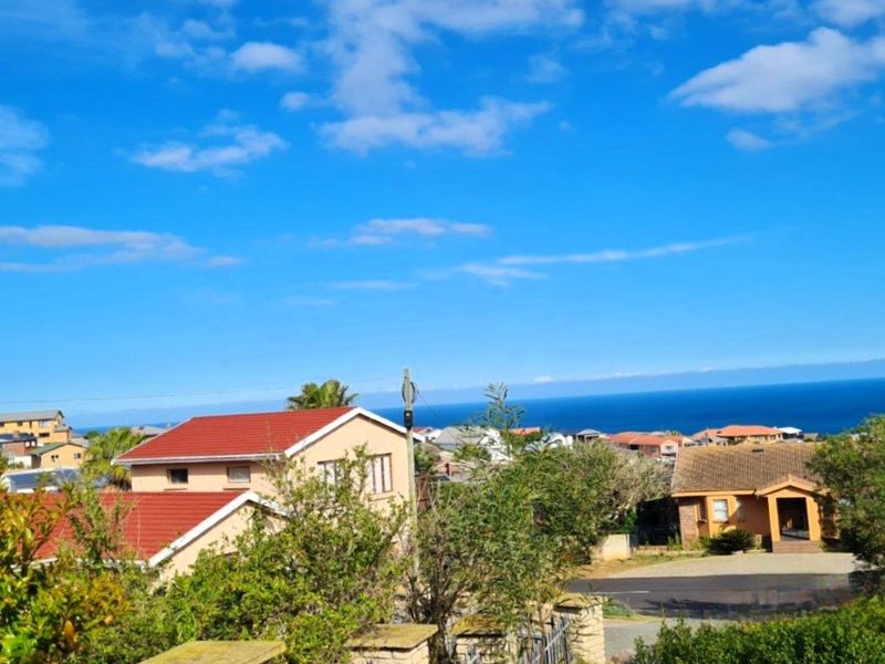 A scenic elevated view overlooking a residential neighborhood with a clear horizon line and distant ocean view.