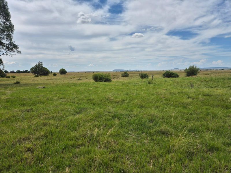 Expansive open farmland landscape featuring natural grasslands and distant horizon views, suitable for agricultural or rural development.
