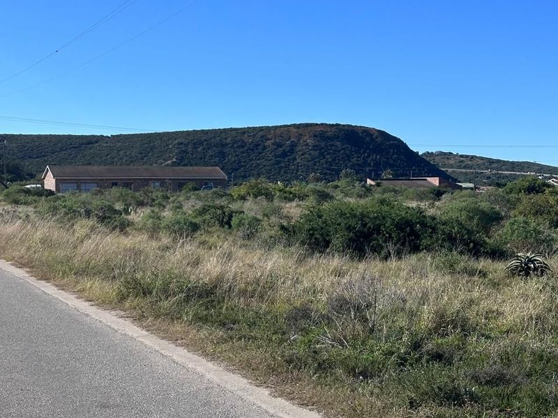 A view of the vacant residential land from the adjacent asphalt road, featuring natural vegetation and surrounding landscape.