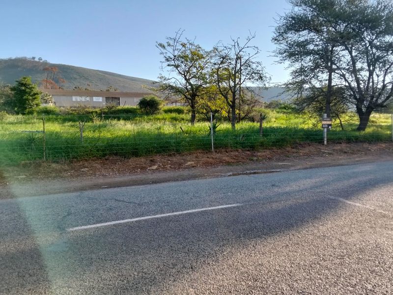 A street-level view of a vacant residential plot featuring a wire fence, established trees, and mountain views in the background.