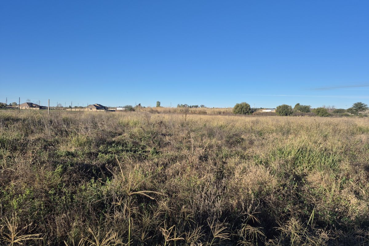 An expansive, undeveloped plot of land featuring natural wild grass and distant perimeter fencing, offering significant potential for future development.