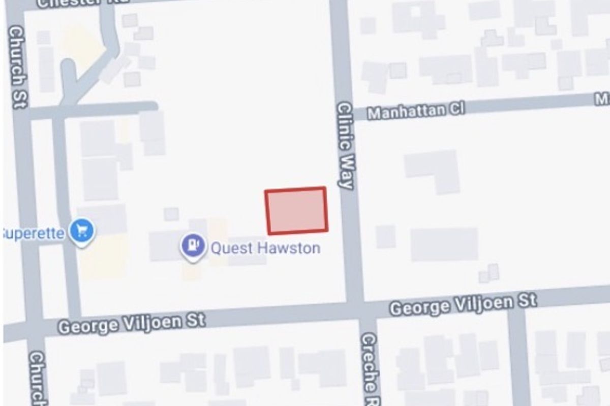 A map view highlighting the location of the vacant residential land plot within the local street network.