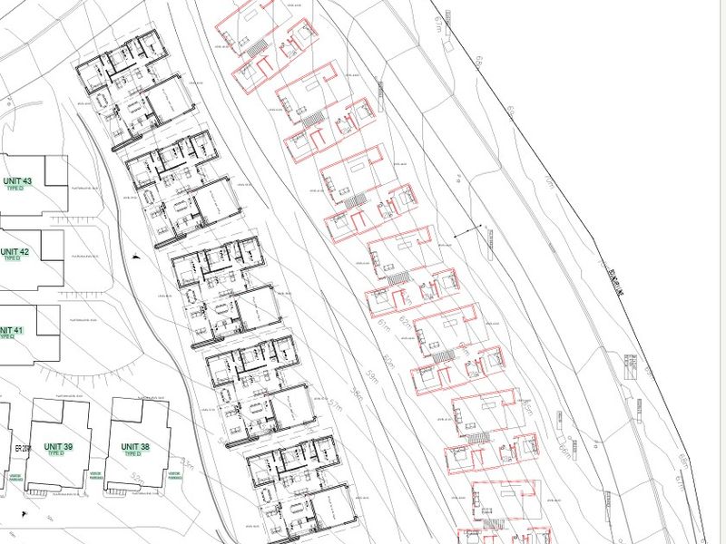 A detailed site development plan showing the layout and positioning of multiple cluster units within the estate.