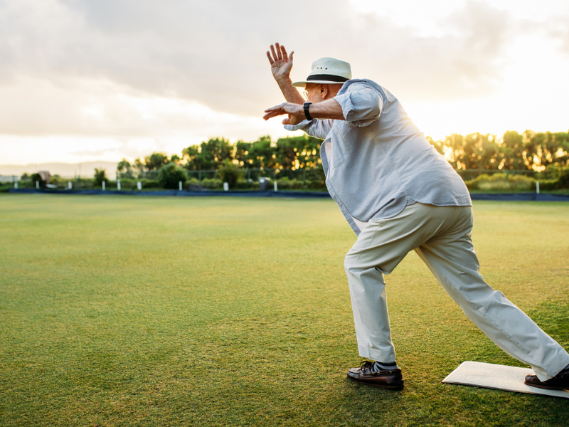 A well-maintained outdoor bowling green facility within the retirement village, providing a dedicated space for recreational sports and community activities.