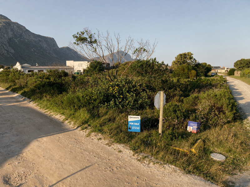 A vacant residential plot featuring native vegetation and access to an unpaved road, situated in a scenic area with mountain views.