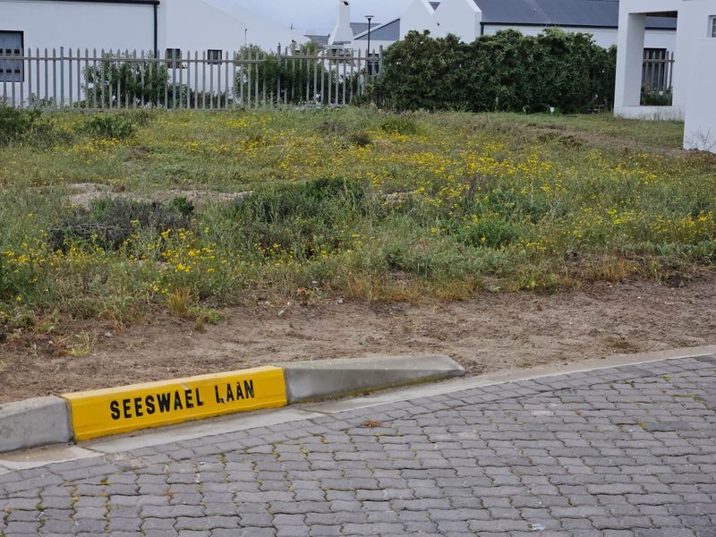 A street-level view of an undeveloped residential plot featuring a paved driveway entrance and metal perimeter fencing.
