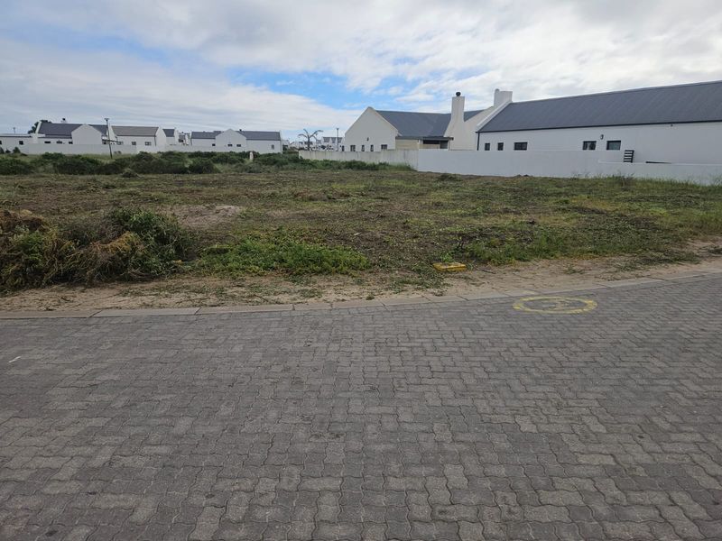 A vacant residential plot featuring a paved street frontage and boundary wall, situated in a developed estate setting.