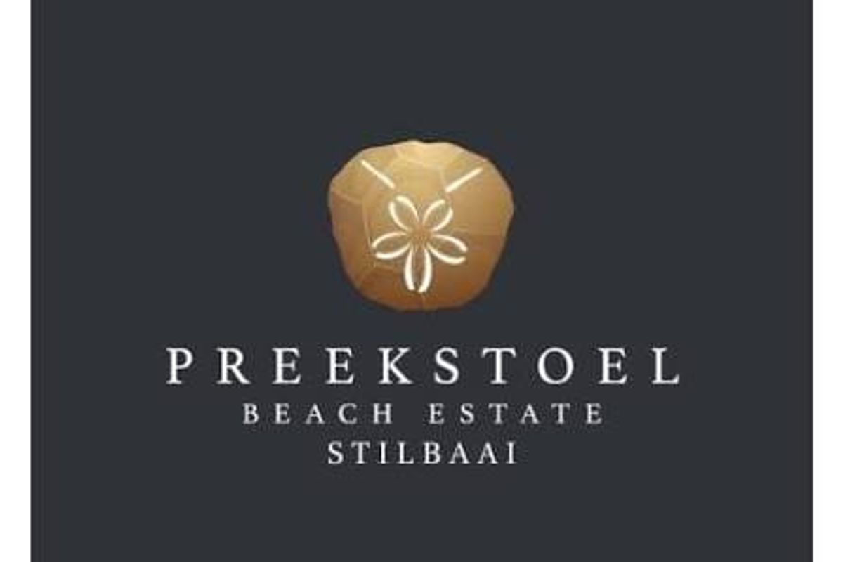 A logo graphic for Preekstoel Beach Estate in Stilbaai.