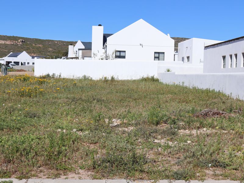 A vacant residential plot featuring natural vegetation, enclosed by a white boundary wall with neighboring properties visible in the background.