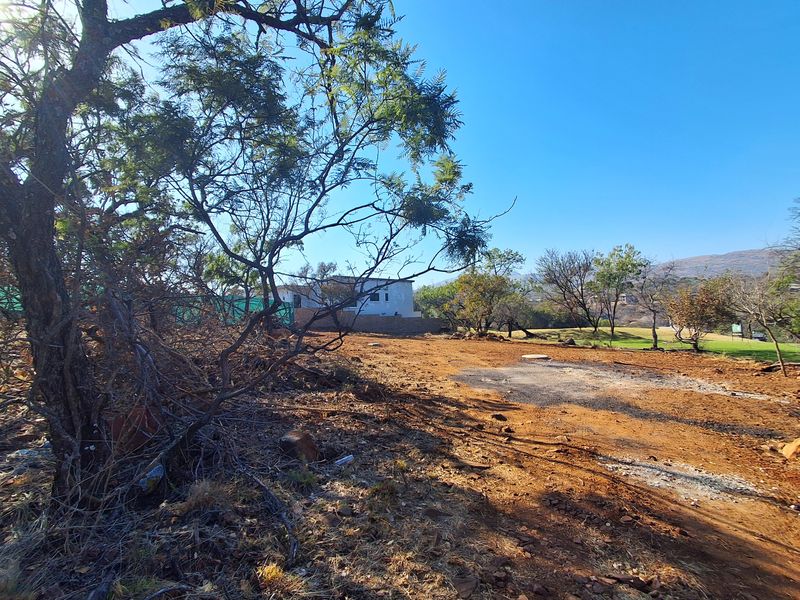 A vacant residential plot featuring cleared ground, mature trees, and a boundary wall, offering a blank canvas for new construction.