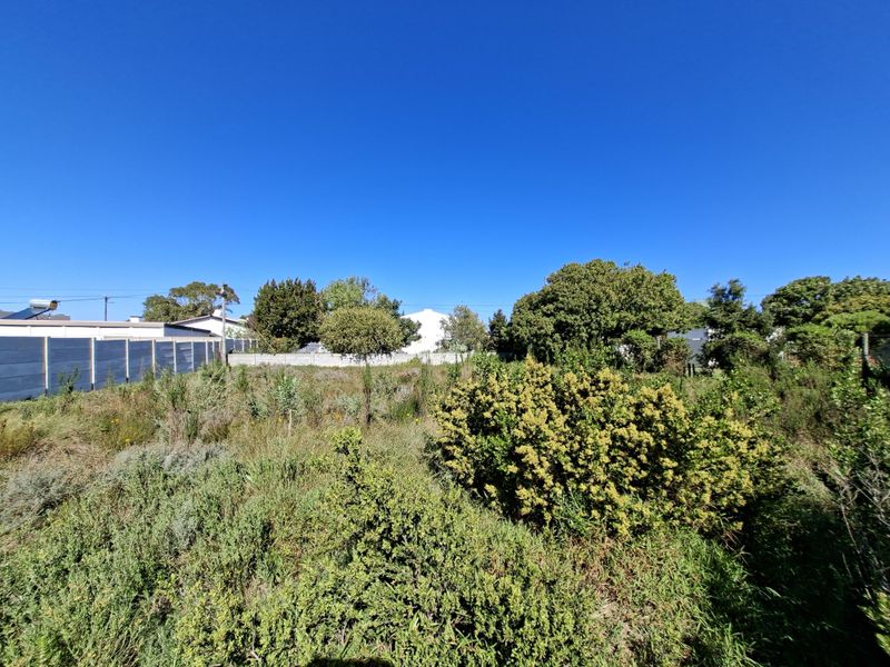 A view of a vacant residential plot featuring overgrown natural vegetation and perimeter fencing.