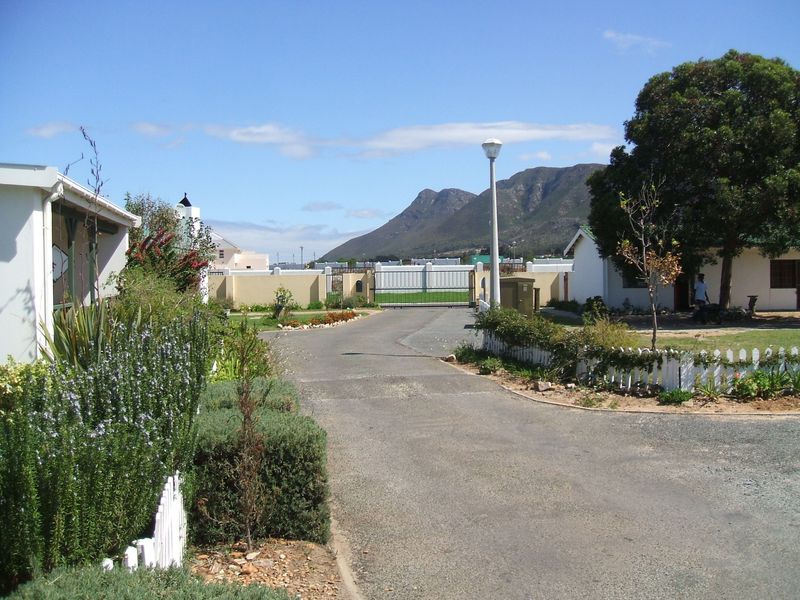 A view of the property entrance featuring an asphalt driveway, perimeter walling, security gate, and established garden with mountain views in the background.