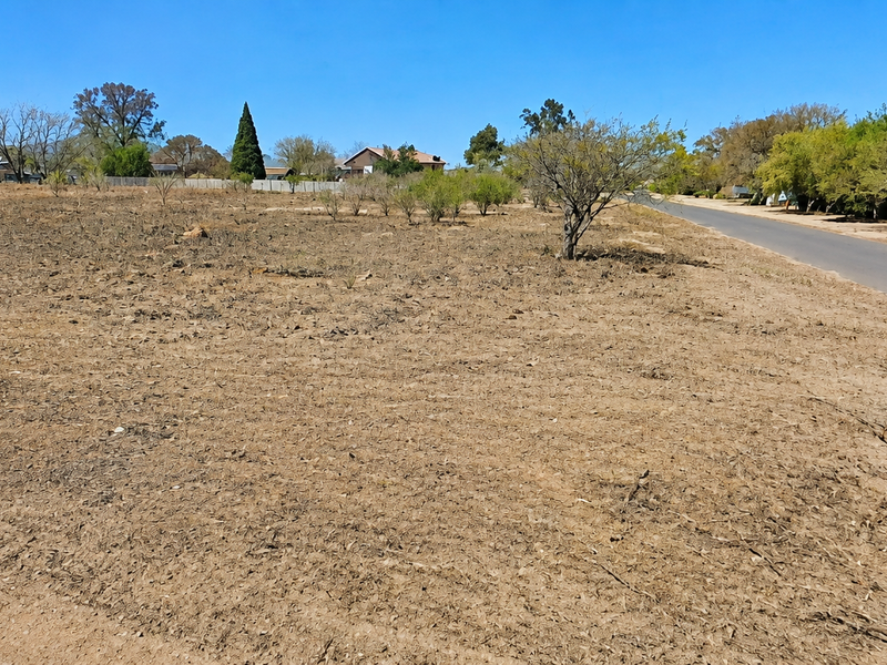 A vacant residential plot of land featuring level terrain and direct access to a paved street in a quiet neighborhood setting.