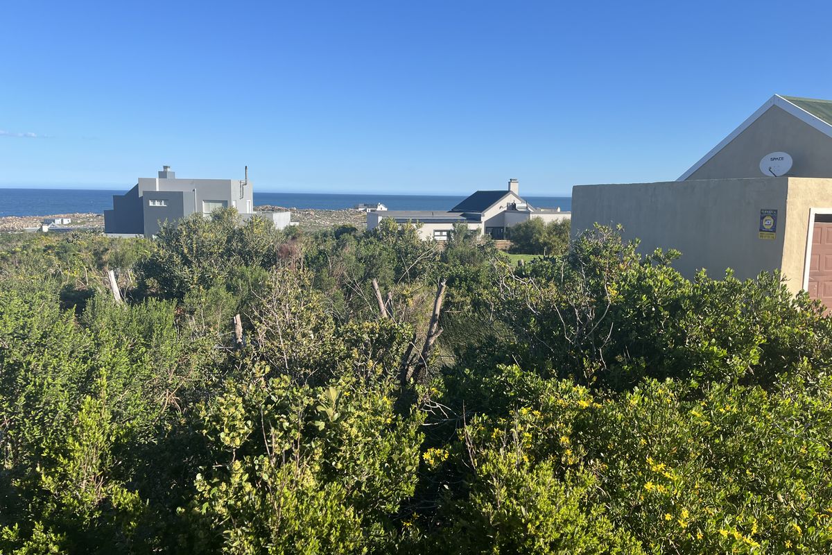 A scenic view overlooking the coastal landscape and surrounding residential properties, showcasing the natural vegetation and ocean horizon.