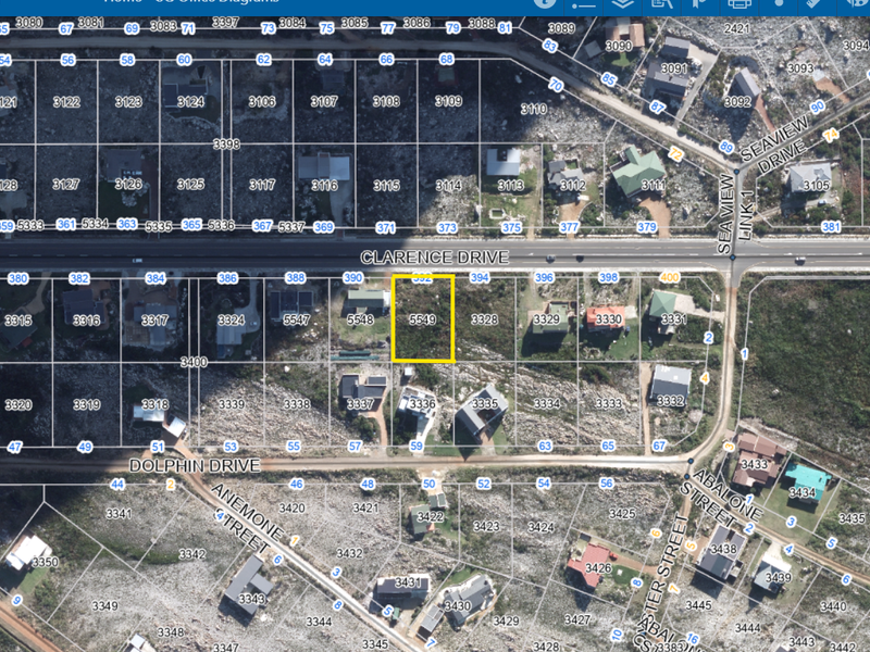 An aerial map view showing the location and cadastral boundaries of the residential land parcel.