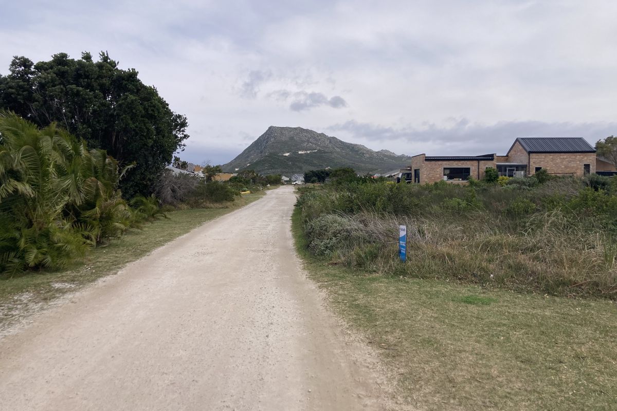 A view of an unpaved residential road leading towards a mountain, showcasing the surrounding landscape and nearby residential properties.