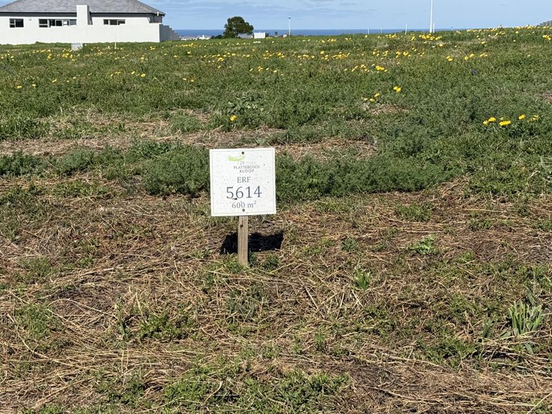 A vacant residential plot of 600 square meters, featuring natural vegetation and clear signage, situated in a developed estate with distant ocean views.