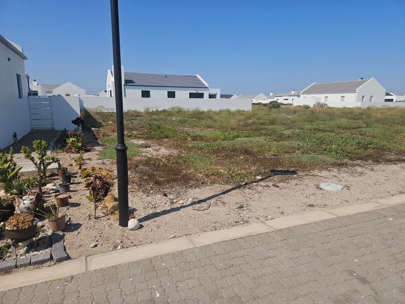 A vacant residential plot situated in a developed estate, featuring boundary walls and street-level access.
