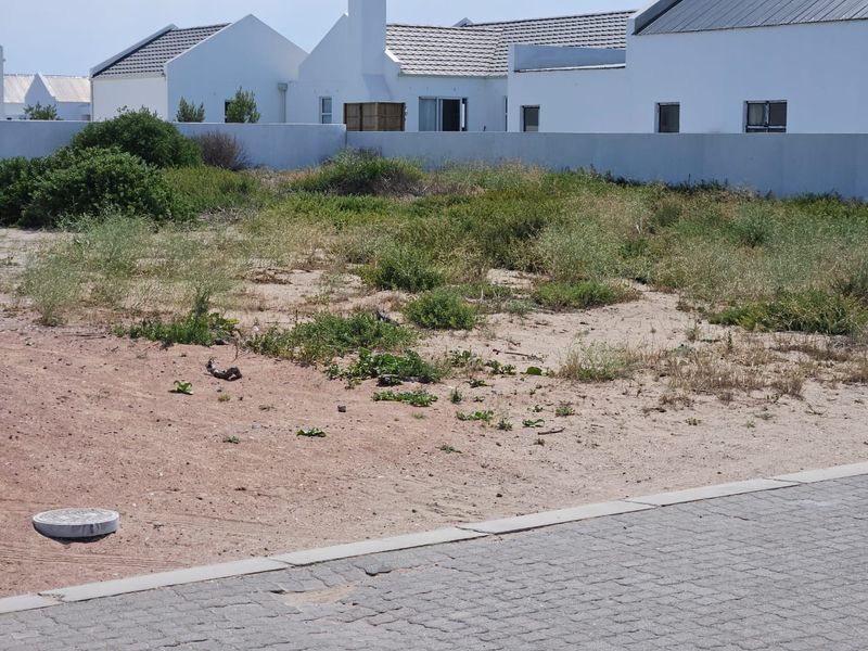 A vacant residential plot featuring sandy ground, natural vegetation, and a boundary wall, situated along a paved street in a residential estate.