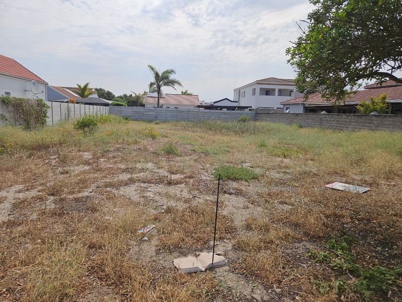 A vacant residential plot featuring a level surface enclosed by precast concrete boundary walls, ready for development.