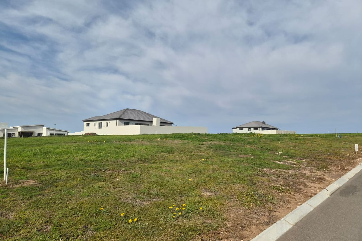 A view of a vacant residential plot featuring established grass, adjacent to a paved road with concrete curbing and nearby modern homes.