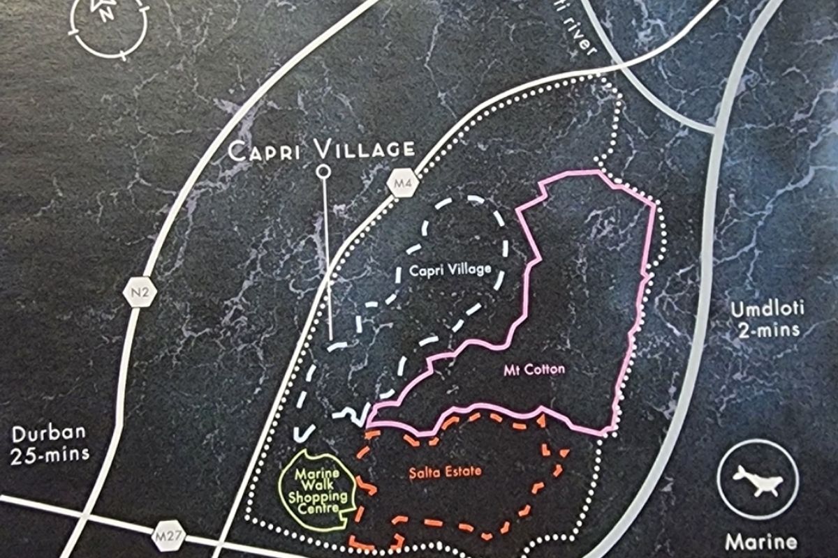 A location map illustrating the proximity of the property to local landmarks, major roads, and surrounding estates.