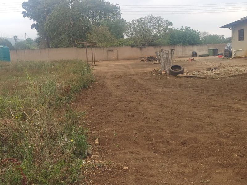 Spacious rear yard area featuring a perimeter wall, water storage tank, and significant potential for landscaping and outdoor development.