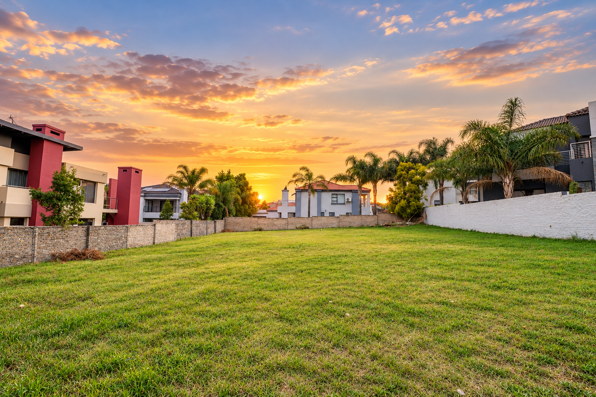 A spacious, well-maintained vacant residential plot featuring a manicured lawn and secure boundary walls, situated within a developed residential estate.