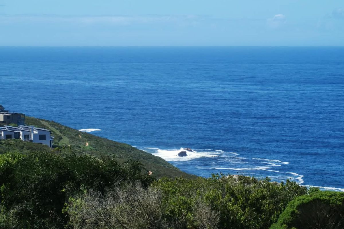 A scenic elevated view overlooking the coastline and the vast blue ocean, showcasing the natural landscape of the property.