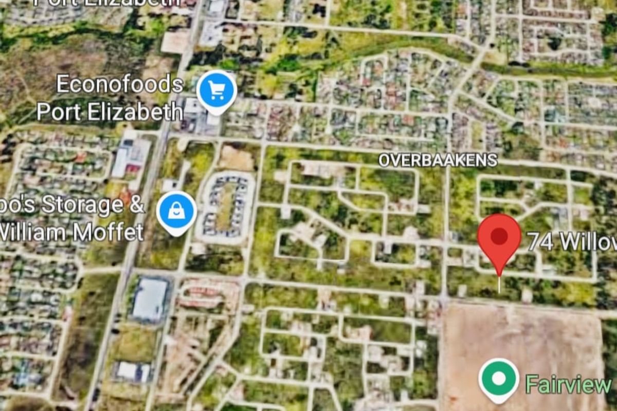An aerial map view showing the location of the property within the surrounding residential and commercial neighborhood.