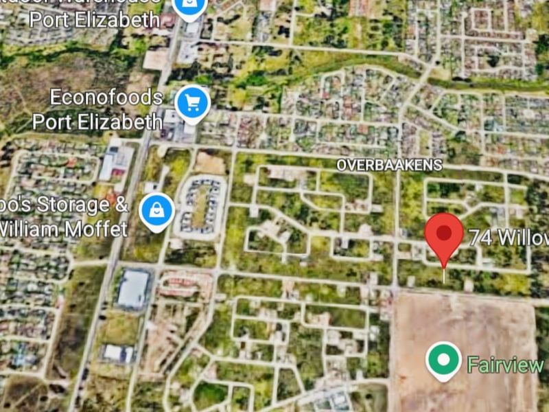 An aerial map view showing the location of the property within the surrounding residential and commercial neighborhood.